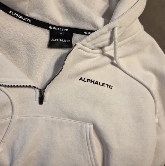 Alphalete White Cropped Hoodie - Picture 3 of 6